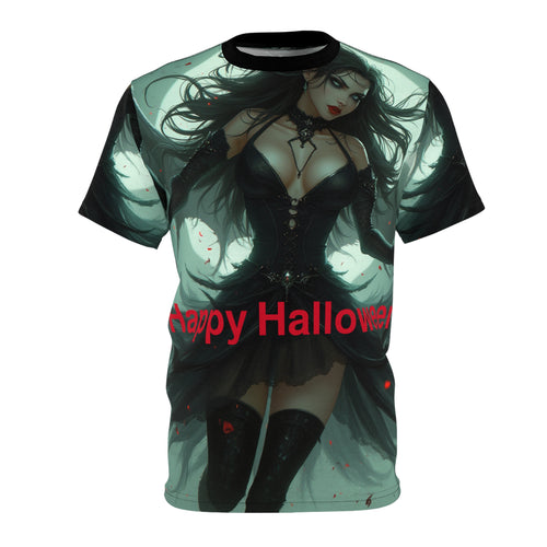 Halloween Gothic Fairy Unisex Tee with dark fantasy spooky graphic design