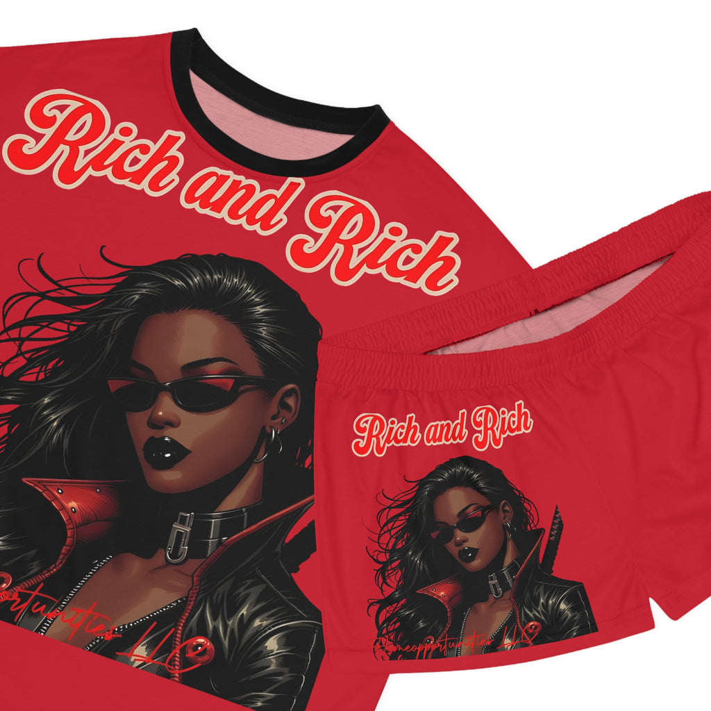 R&RH Luiiloviie Women's Vivid Graphic Red Pajama Set - Rich and Rich Design