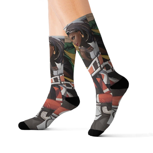 R&RH Lady Viper Socks with vibrant all over print and cushioned bottoms