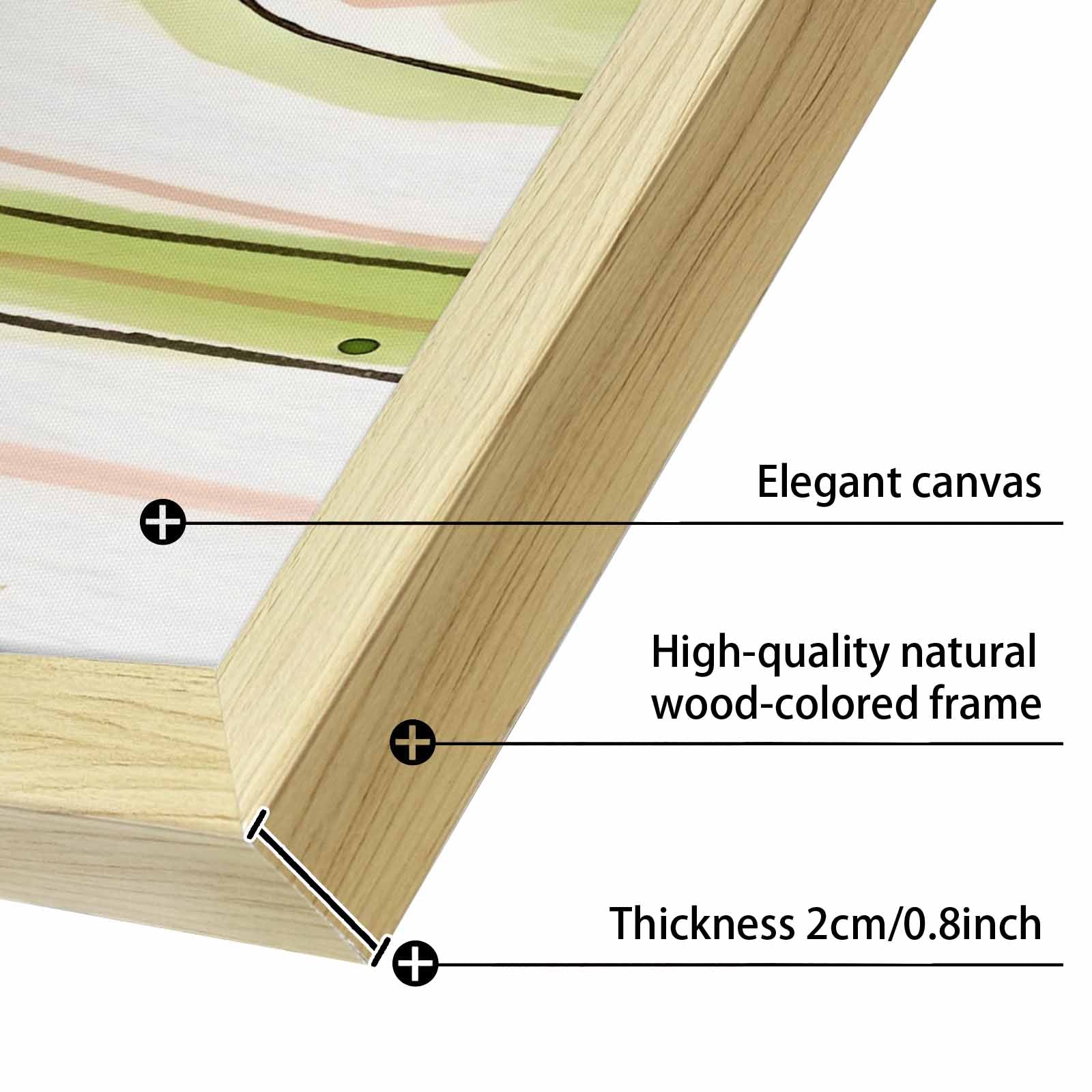Rich and Rich Lime Slice Watercolor  Natural Wood Frame Painting
