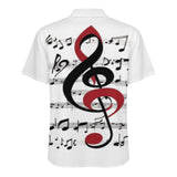 Men's short-sleeve lapel shirt in lightweight four-way stretch fabric with button front — rear view