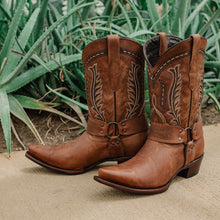Load image into Gallery viewer, Women&#39;s Harness Boots | Brown Leather Harness Boots (M50039)
