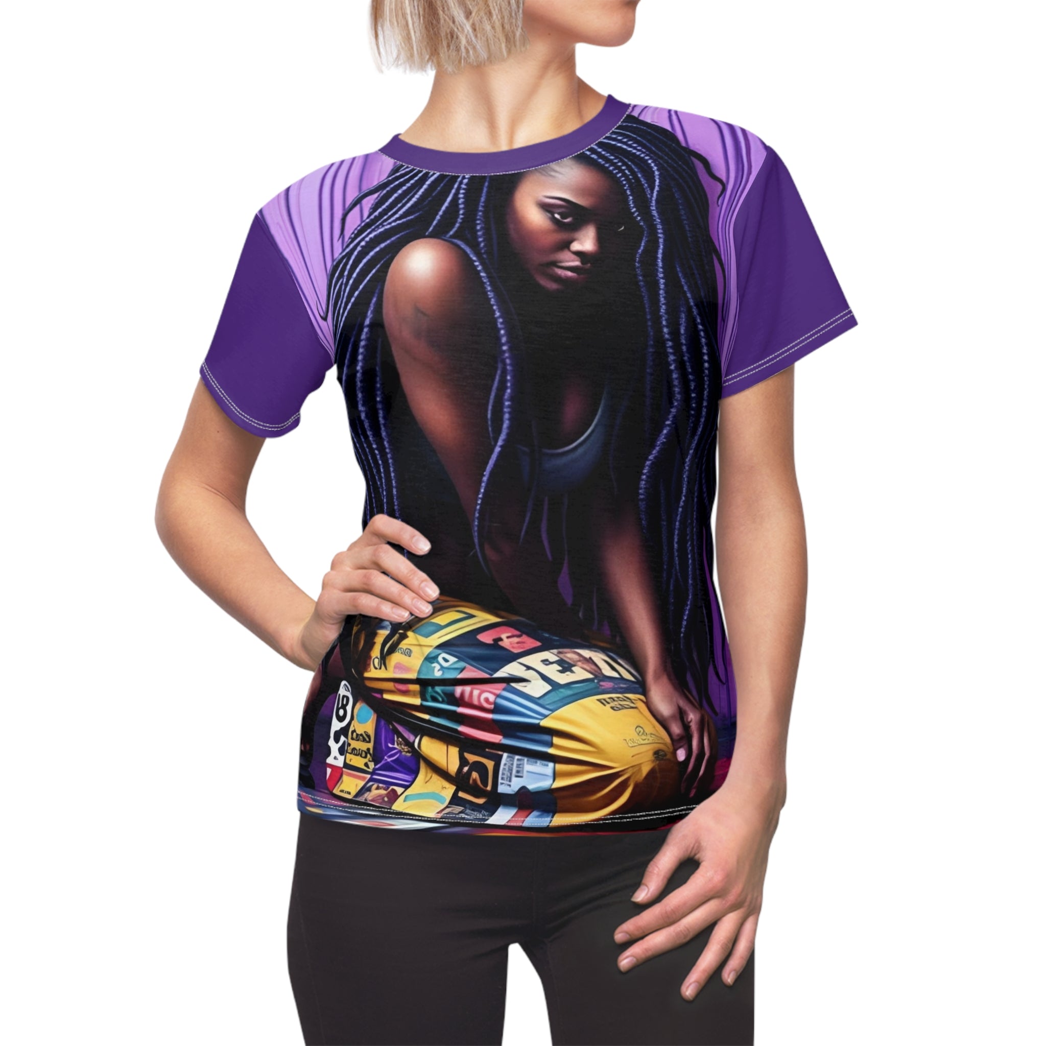 R&RH Vibrant Women's Worth Purple Tee with Bold Graphic Design - Perfect for Casual Outings