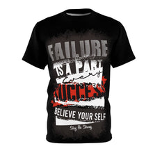 Load image into Gallery viewer, R&amp;RH Inspiring Black Unisex Black Tee - &#39;Failure is a Part of Every Success&#39; Motivational Shirt

