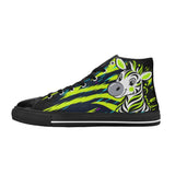Critter Kicks Zebra Zest Boys Black High Top Sneakers