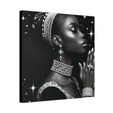 Load image into Gallery viewer, Elegant Black Woman Canvas Art - Stretched Wall Decor for Home
