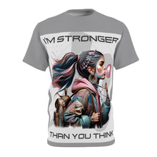 Load image into Gallery viewer, R&amp;RH Empowering Ladies Grey Graphic Tee - &quot;I&#39;m Stronger Than You Think&quot;
