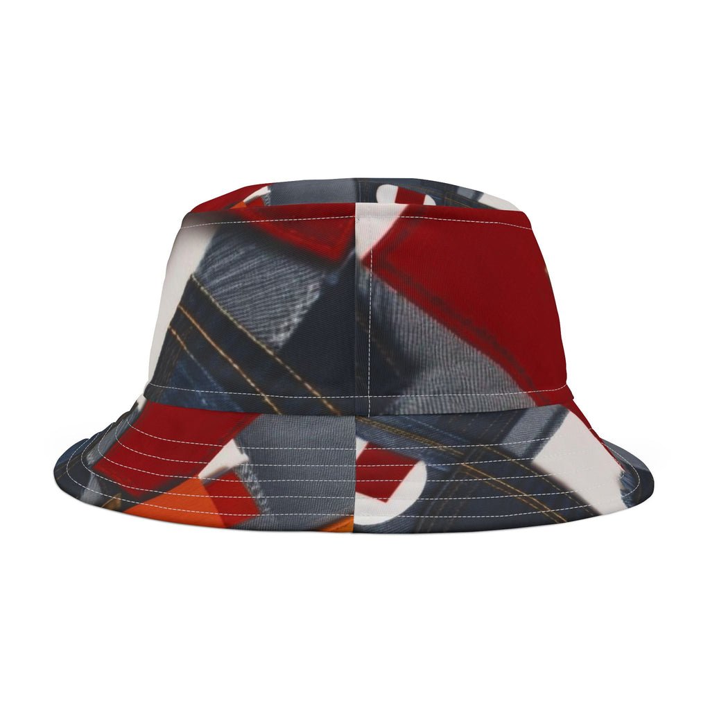 R&RH Patchwork Bucket Hat in colorful patchwork design, unisex style, made in the USA