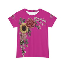 Load image into Gallery viewer, R&amp;RH Floral Embroidered Women&#39;s Short Sleeve Shirt - Vibrant Pink All Occasion Top

