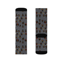 Load image into Gallery viewer, R&amp;RH Grey Caricature Toon Sublimation Socks
