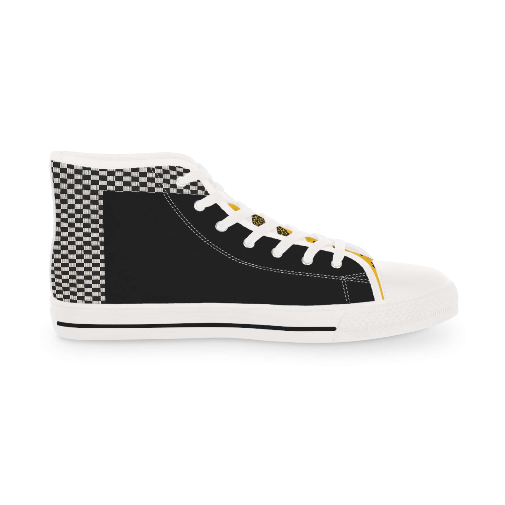 Black high-top sneaker with wraparound print and pleather toe — additional view 9