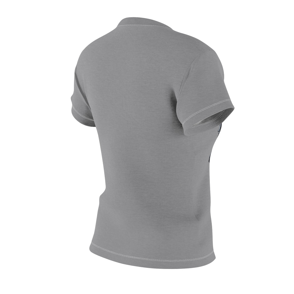 R&RH Empowered Women’s Grey Tee featuring bold samurai graphic, soft fabric, and edgy streetwear style