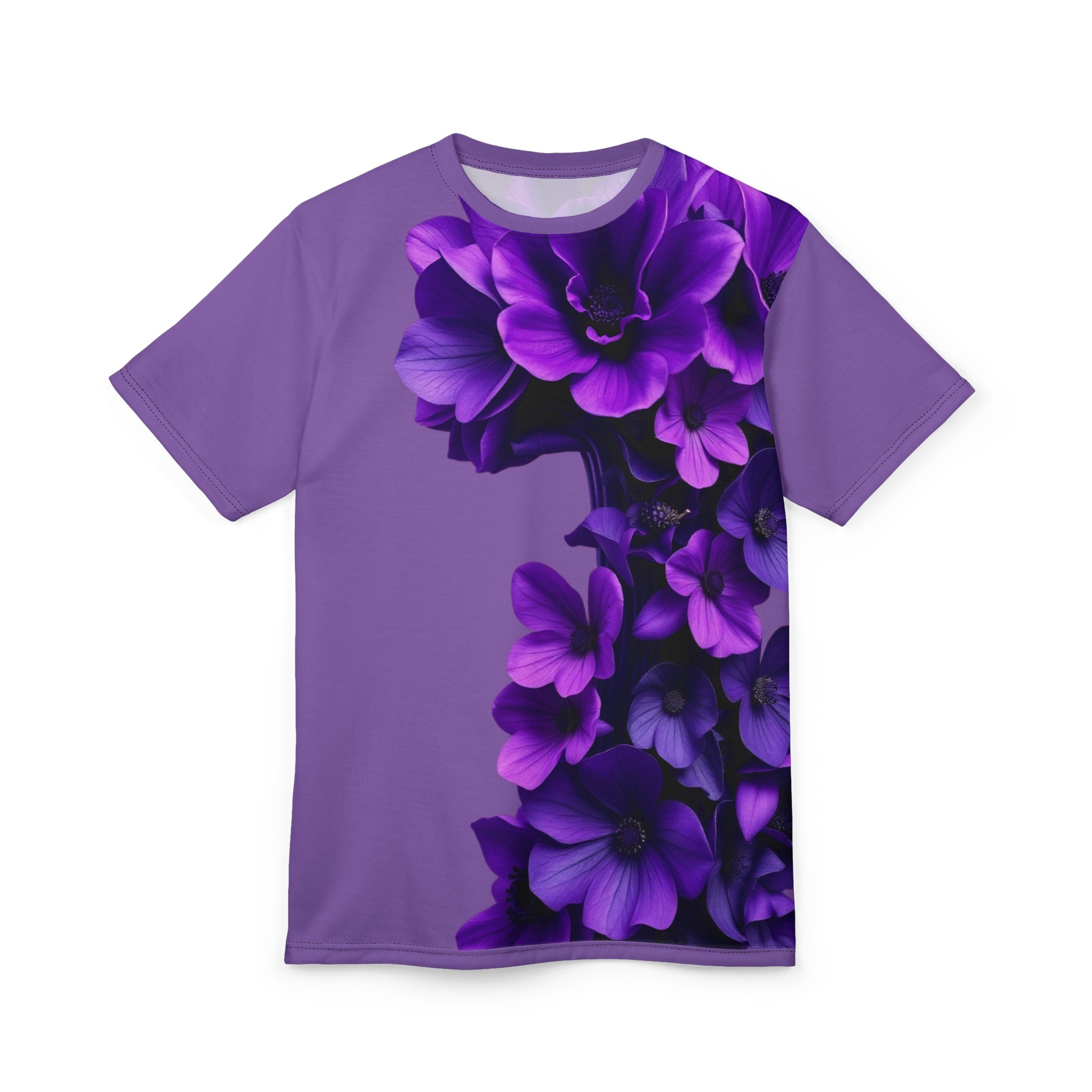Vibrant Floral Unisex Tee - Purple Floral Design for Spring & Summer Style