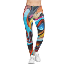 Load image into Gallery viewer, Colorful Abstract Women&#39;s Casual Leggings, Trendy Activewear, Wildstyle Fashion, Yoga Pants, Party Wear, Gift for Her
