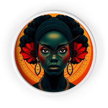 Load image into Gallery viewer, Cultural Elegance Wall Clock - Bold Black Woman Design
