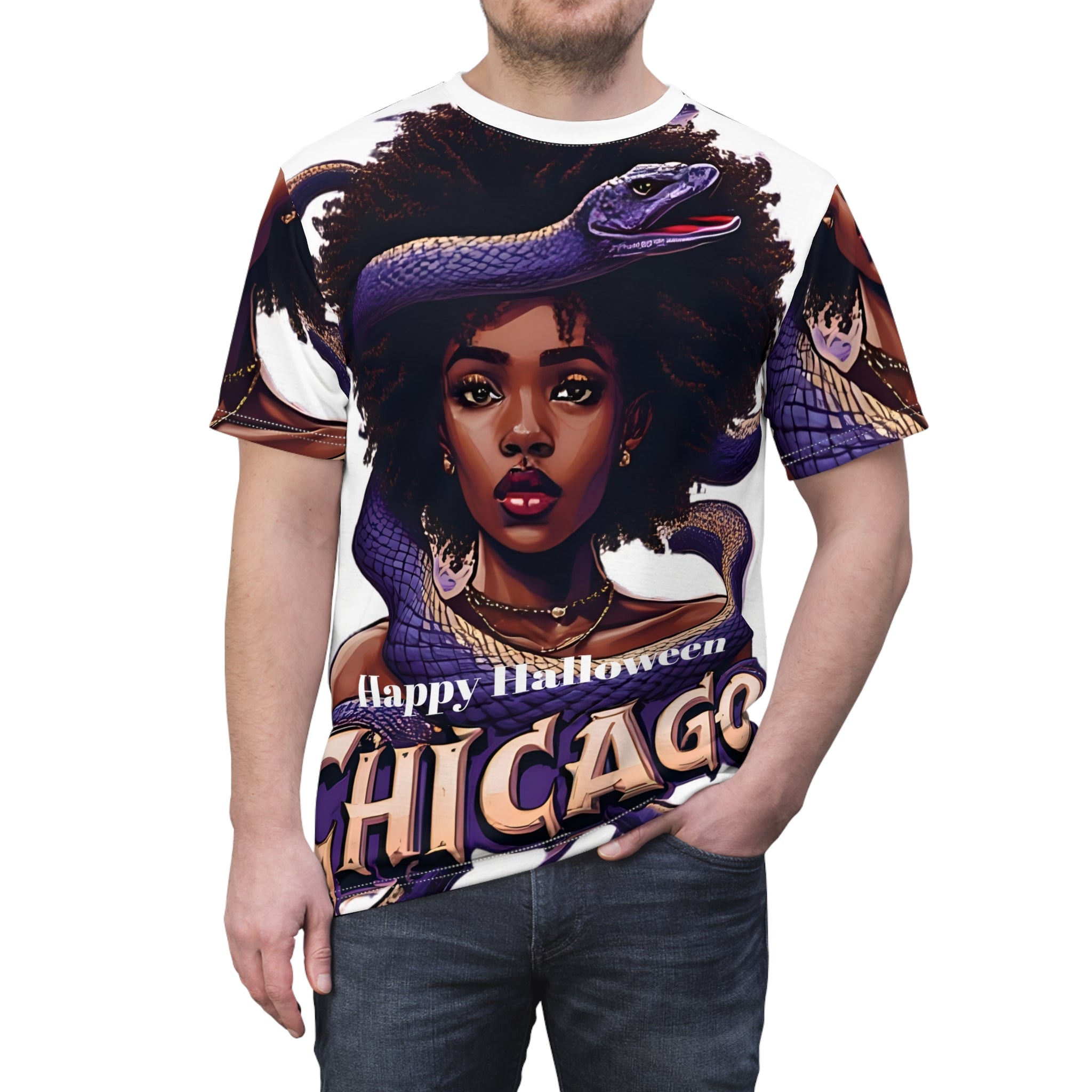 Spooky Chic Halloween Tee, Custom Halloween Shirt, Unisex Graphic Tee, Fall Fashion, Chicago Inspired Top, Unique Gift for Her