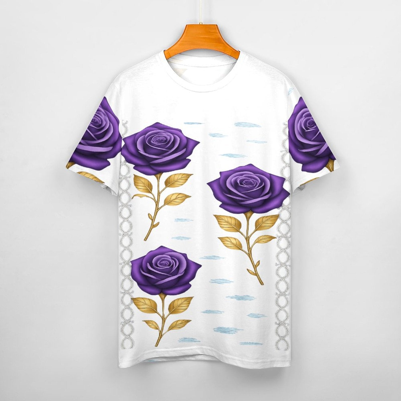 Rich and Rich Lavender Rose Women's Cotton T-Shirt featuring all-over floral print