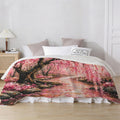 Japanese Cherry Blossom Sherpa Fleece Blanket 90 x 108