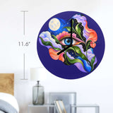 Art O'clock Surreal Celestial Floral Eye Wall Clock By Rich and Rich