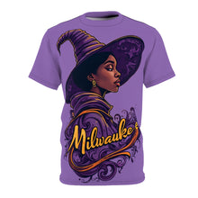 Load image into Gallery viewer, Witchy Unisex Tee - Magic Vibes, Purple Witch Design, Perfect for Halloween, Casual Wear, Unique Gift
