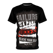 Load image into Gallery viewer, R&amp;RH Inspiring Black Unisex Black Tee - &#39;Failure is a Part of Every Success&#39; Motivational Shirt
