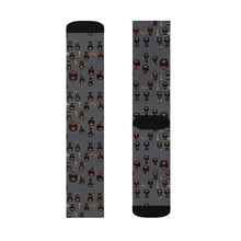 Load image into Gallery viewer, R&amp;RH Grey Caricature Toon Sublimation Socks
