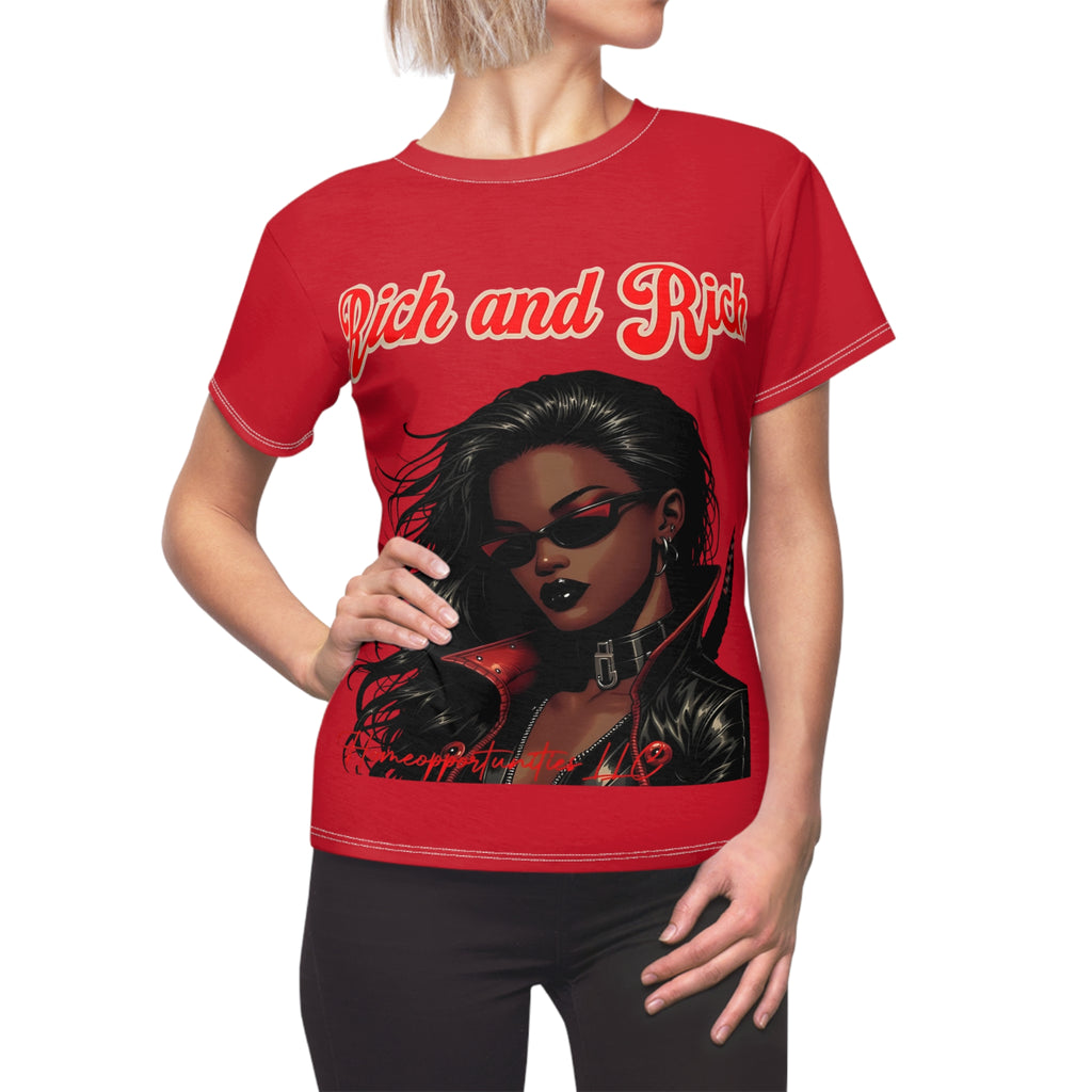 R&RH Women’s Bold Graphic Red Tee - 'Rich and Rich'