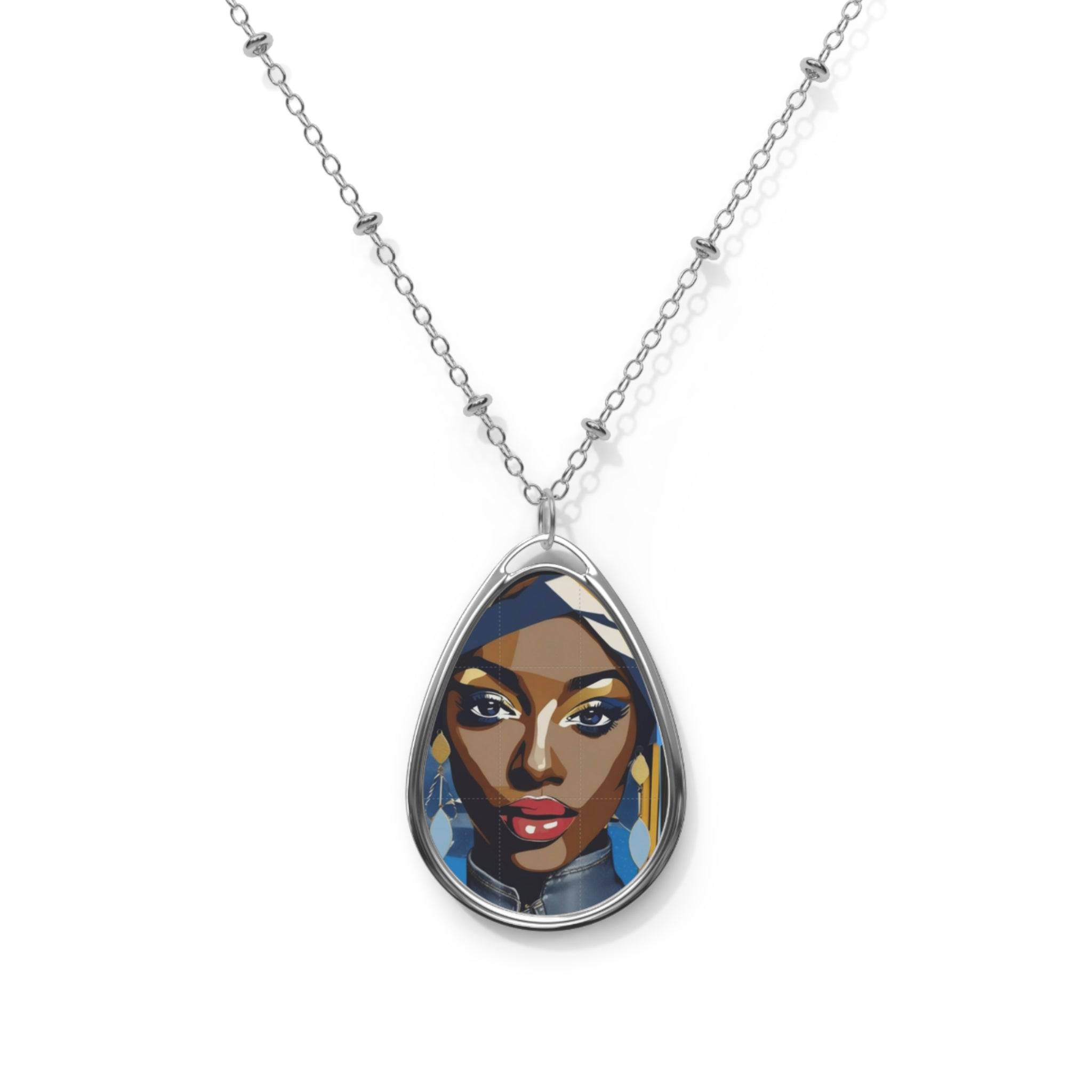 RRH Blue Oval Necklace - Rich and Rich Homeopportunities 