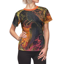 Load image into Gallery viewer, Bohemian Women&#39;s Cut &amp; Sew Tee - Vibrant Abstract Design
