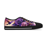 Low-top sneakers with purple full-wrap floral print, pleather toe and white EVA sole — additional view 7