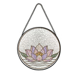 Rich and Rich WanderGlow Thai Sacred Lotus Stained Glass Suncatcher 11.8inch