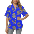 Rich and Rich Animal Print Royal Blue Women's Hawaiian Shirt