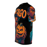 Unisex tee with Chicago-inspired spooky all-over print, crew neck and regular fit assembled in the USA — additional view 7