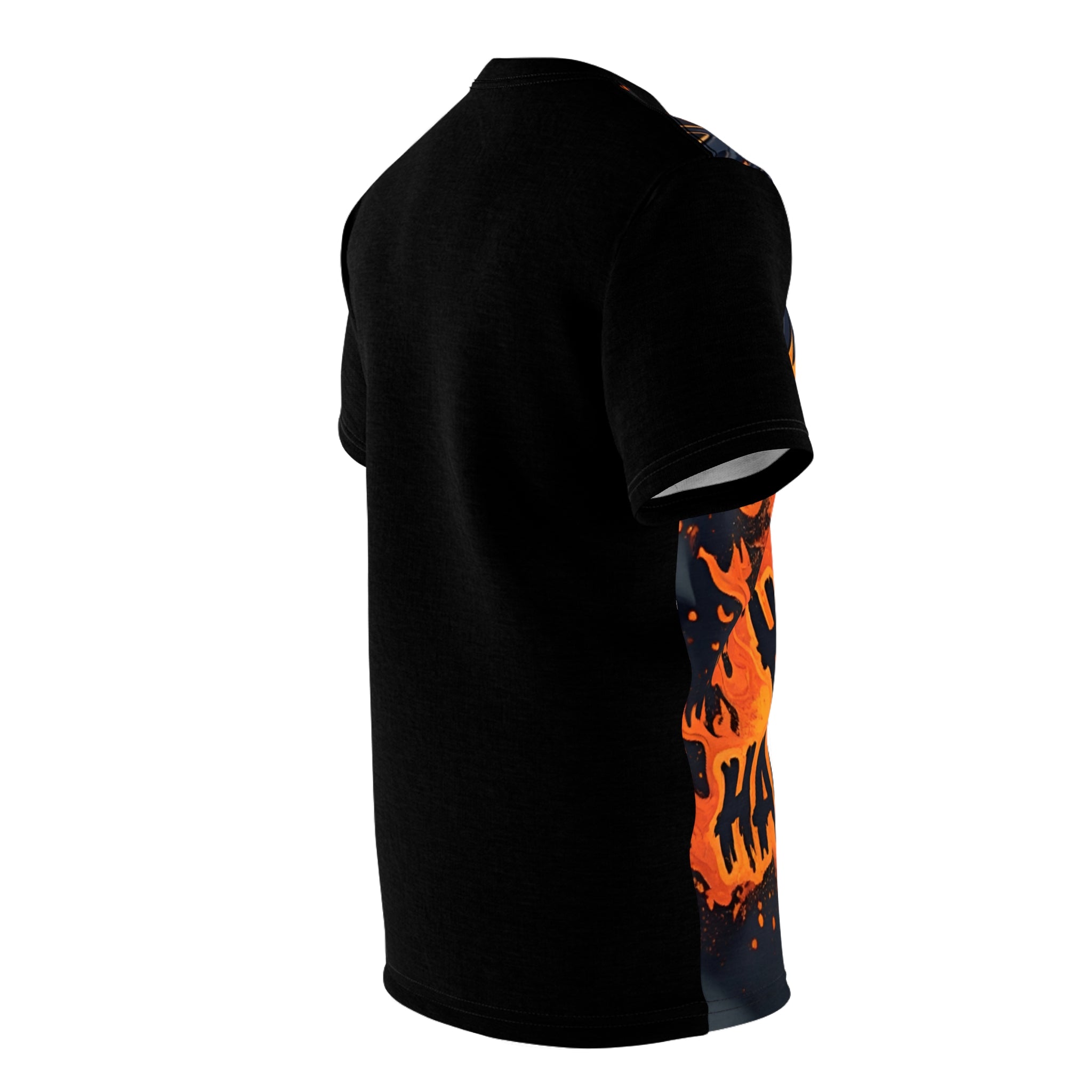 Unisex Halloween Crow Tee with striking raven graphic and Happy Halloween text