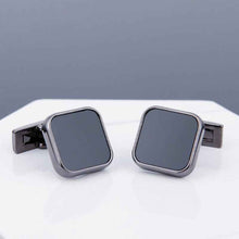 Load image into Gallery viewer, Mens Black Cufflinks - Elegant Accessories with Grey Copper Sleeve Studs for Men
