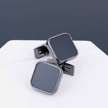 Load image into Gallery viewer, Mens Black Cufflinks - Elegant Accessories with Grey Copper Sleeve Studs for Men
