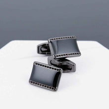 Load image into Gallery viewer, Mens Black Cufflinks - Elegant Accessories with Grey Copper Sleeve Studs for Men

