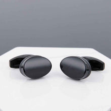 Load image into Gallery viewer, Mens Black Cufflinks - Elegant Accessories with Grey Copper Sleeve Studs for Men
