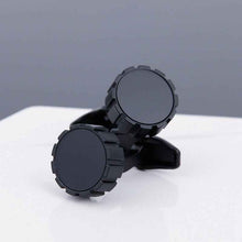 Load image into Gallery viewer, Mens Black Cufflinks - Elegant Accessories with Grey Copper Sleeve Studs for Men
