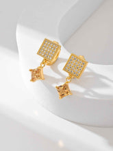 Load image into Gallery viewer, European American Zircon Earrings in Various Colors - Square Fashion Style
