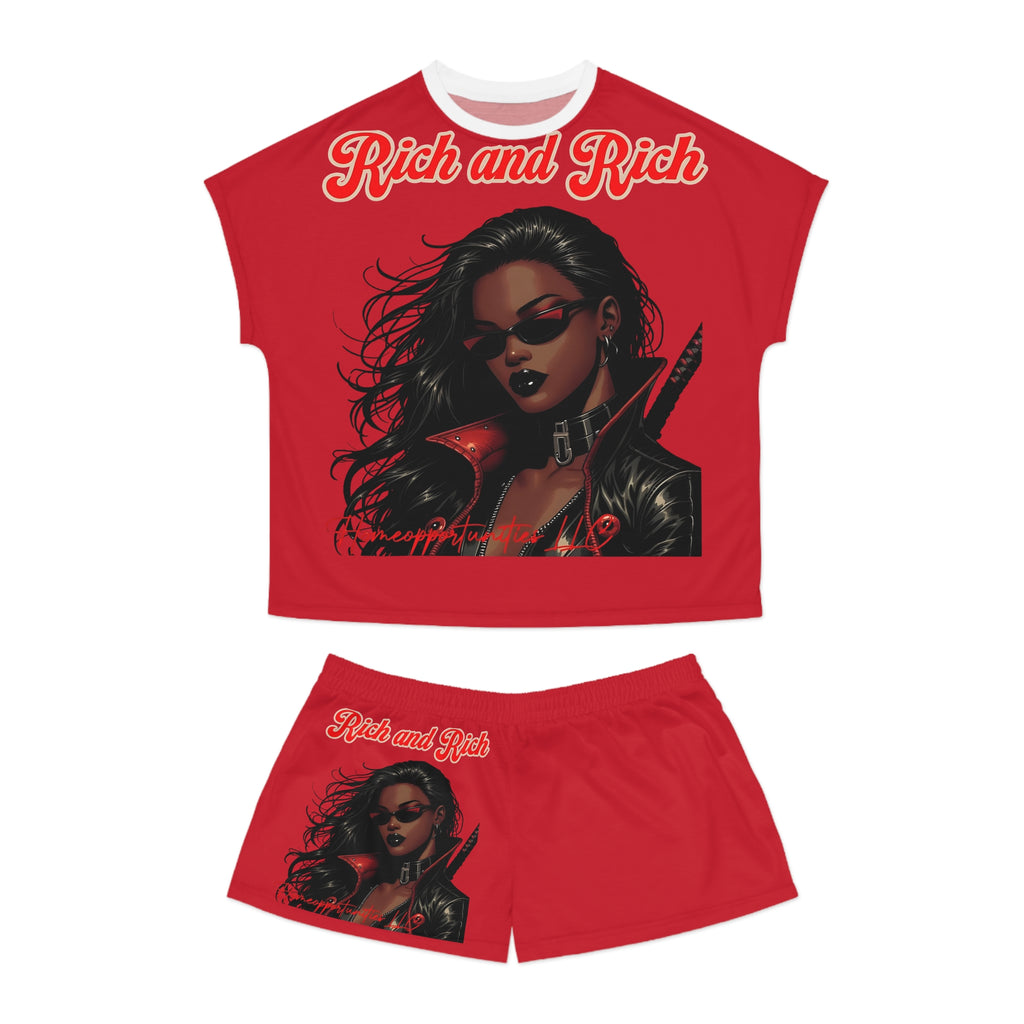 R&RH Luiiloviie Women's Vivid Graphic Red Pajama Set - Rich and Rich Design