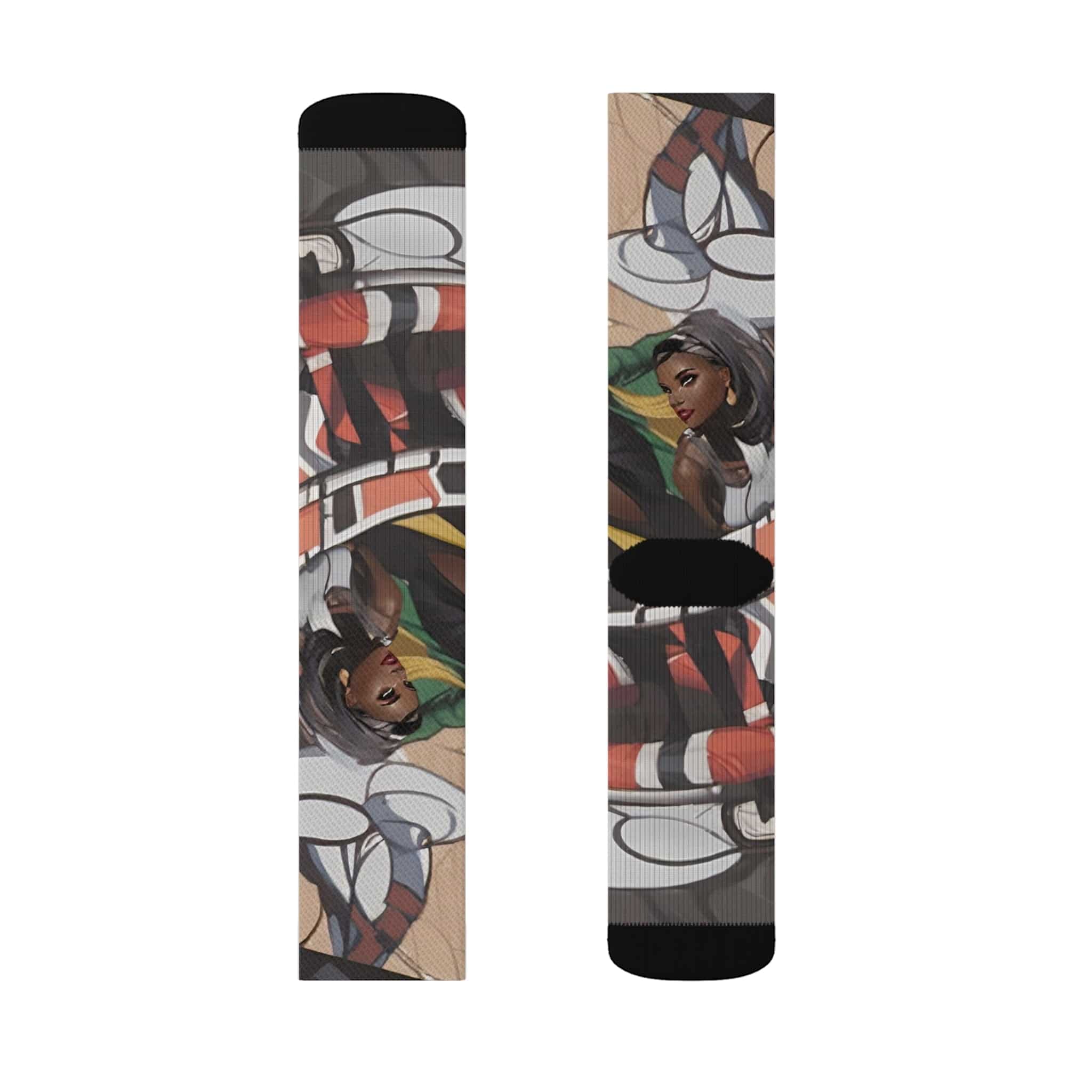 R&RH Lady Viper Socks with vibrant all over print and cushioned bottoms