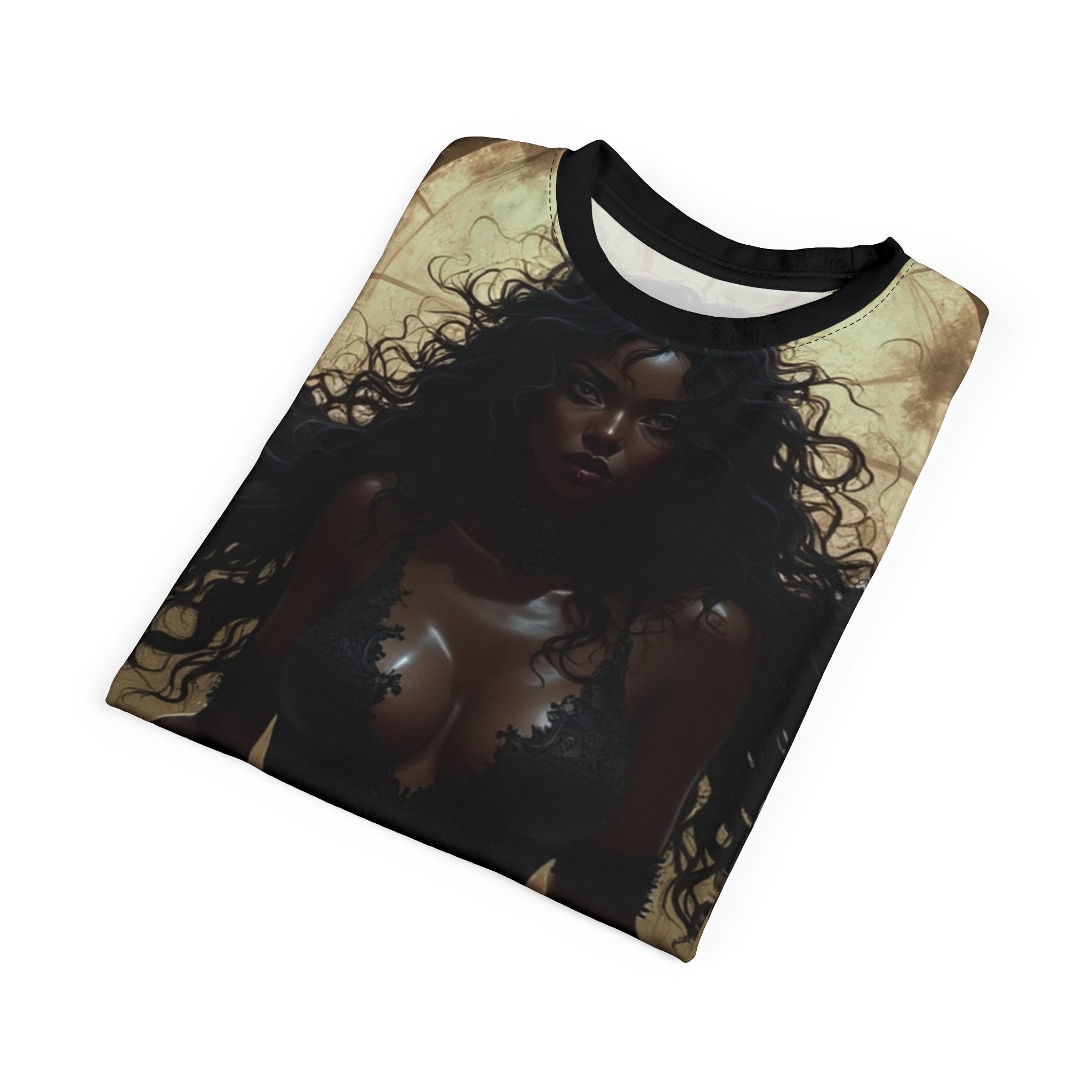 Gothic Angel Unisex All Over Print Graphic Tee featuring dark fantasy artwork