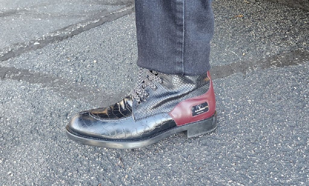 RichandRich Elegant Burgundy Men's Biker Boot in premium leather