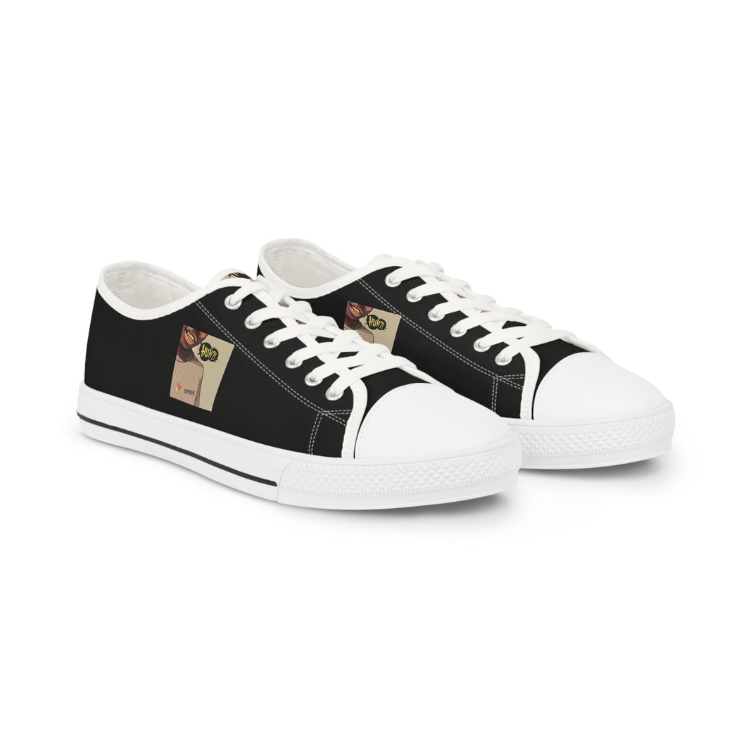 R&RH Stylish Men's Low Top Black Sneakers with Unique Graphic Design