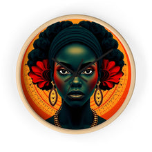 Load image into Gallery viewer, Cultural Elegance Wall Clock - Bold Black Woman Design
