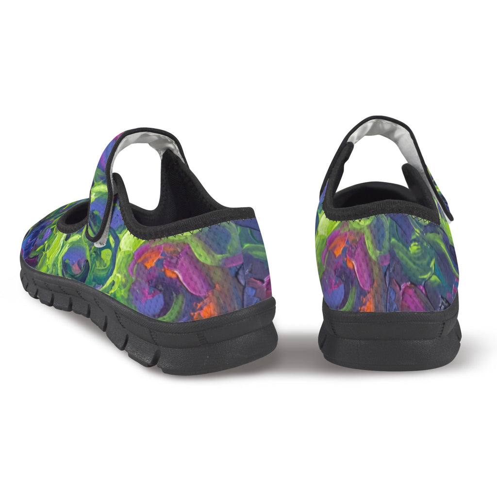 Rich and Rich Key Lime Zen Abstract Women’s Mary Jane Shoes | Lightweight Mesh Mary Janes with EVA Comfort Sole