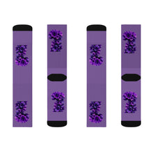 Load image into Gallery viewer, Floral Sublimation Socks - Purple Orchid Design | Trendy and Comfortable Footwear for Home and Casual Outings
