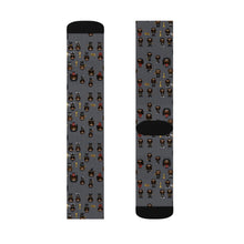 Load image into Gallery viewer, R&amp;RH Grey Caricature Toon Sublimation Socks
