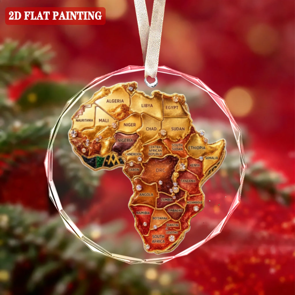 A Rich and Rich Round Crystal Africa Countries Glass Ornament